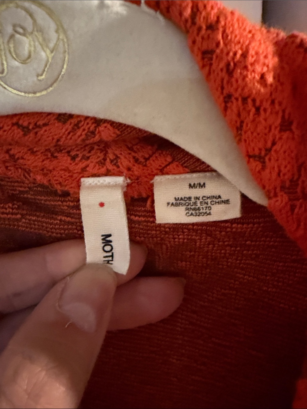 Anthropologie (Moth) Orange Textured Shawl Collar Zip-Front Women's Sweater M - Picture 3 of 3